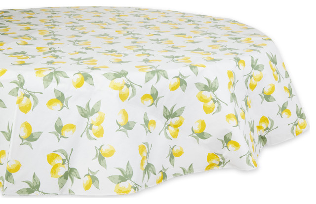 Summer Lemons Vinyl Tablecloth 70 Round
