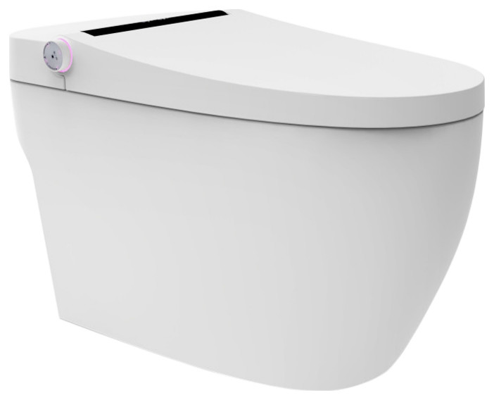 Angeles Modern Ceramic White Smart Toilet with Bidet and Digital