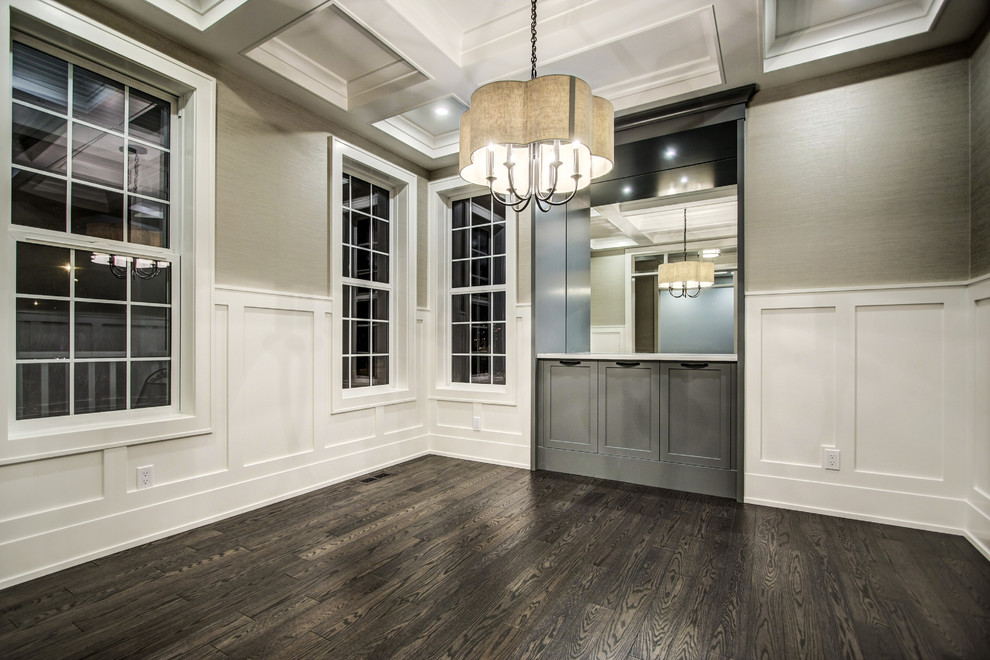 Transitional home design photo in Calgary