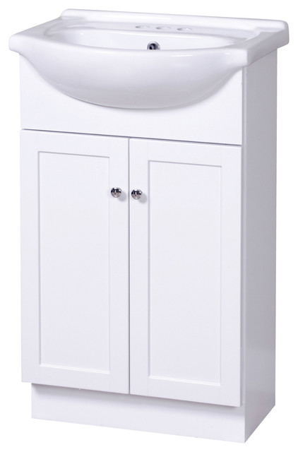 Columbia 22 White Euro Bathroom Vanity With Vitreous China Top Columbia 22 White Euro Bathroom Vanity With Vitreous China Top
