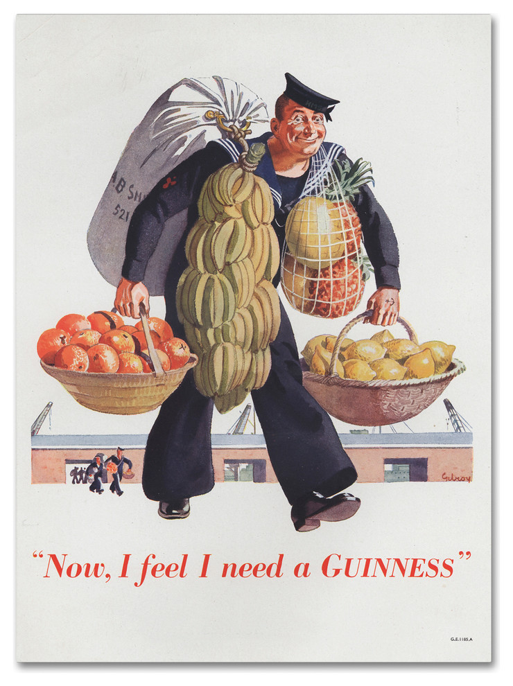Guinness Brewery 'Now I Feel I Need A Guinness' Canvas Art, 35"x47"