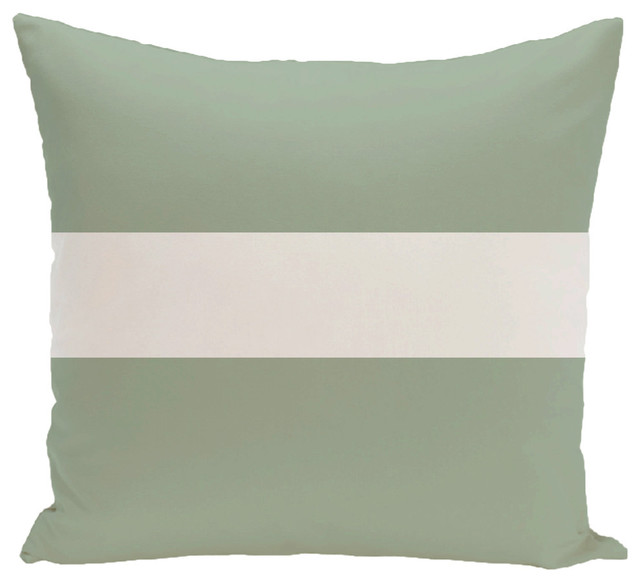 Narrow The Gap Stripe Print Outdoor Pillow, Pale Celery, 18"x18"
