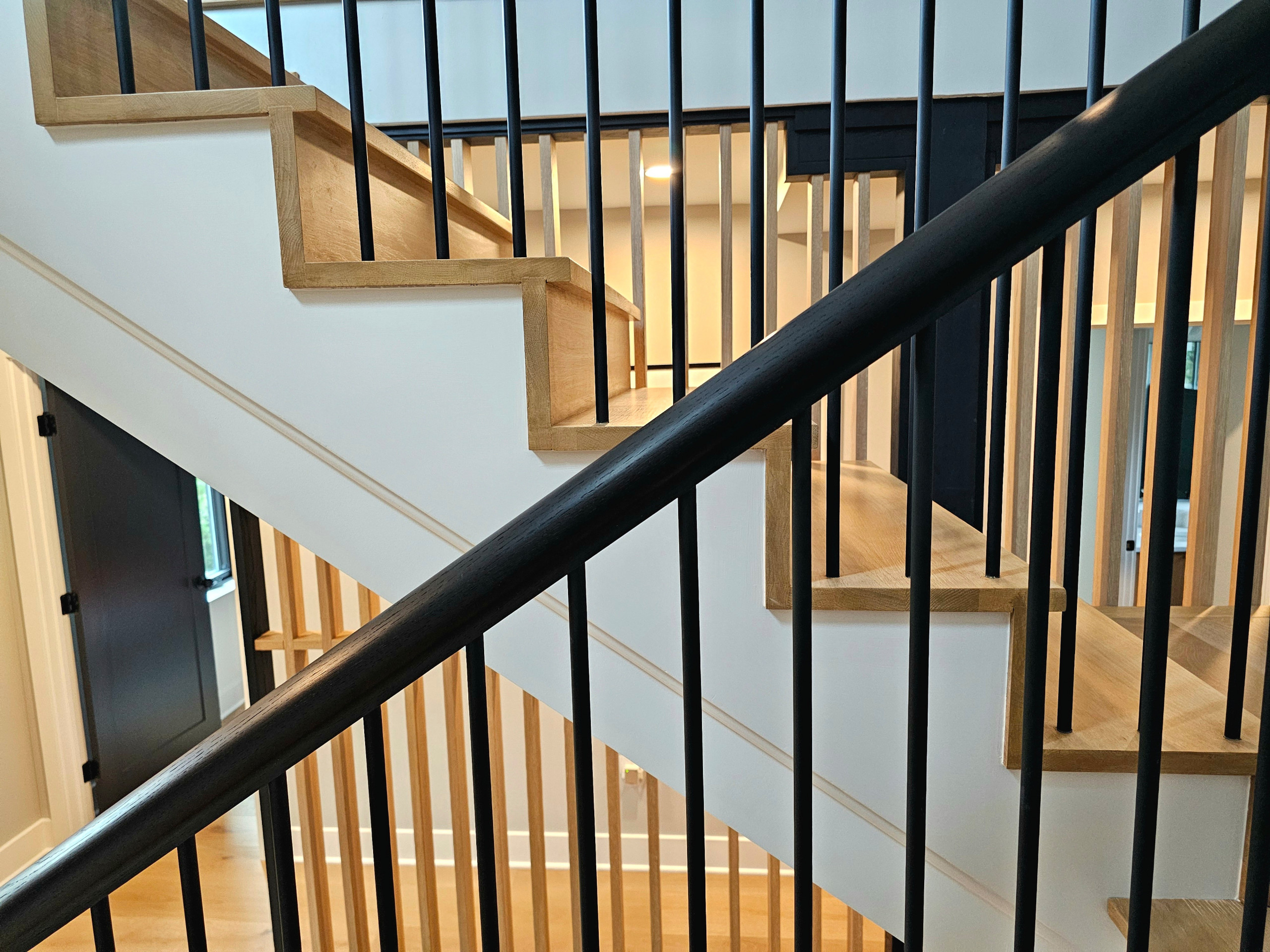 115_Stunning Continuous Rail System on 3 Story Floating Stairs; Arlington, VA 22