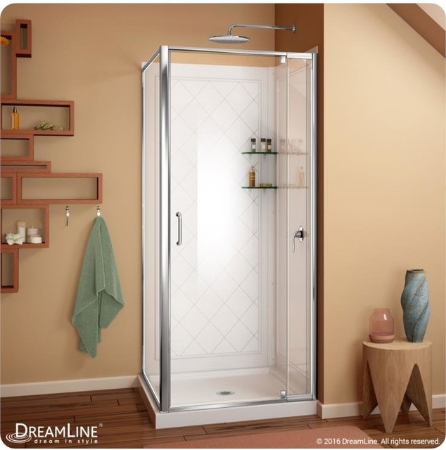 Dreamline Flex Frameless Shower Enclosure Backwall And Base Kit Dl Dreamline Flex Frameless Shower Enclosure Backwall And Base Kit Dl 6717 01cl Contemporary Stalls Kits By Decorplanet