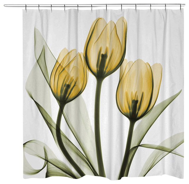 Golden Tulips Shower Curtain, Maytex Tulip Shower Curtain