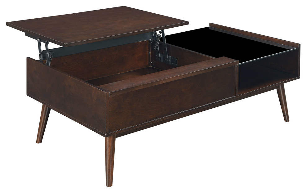 MidCentury LiftTop Coffee Table, Espresso Midcentury