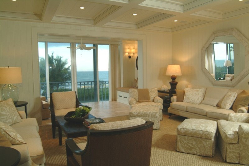 Photo of a beach style living room in Atlanta.