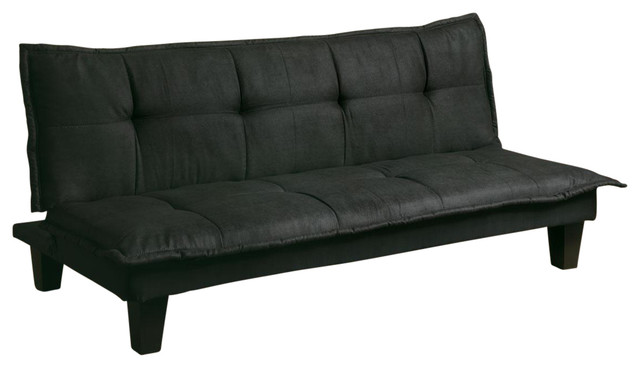 Casual Black Fabric Padded Convertible Futons Sofa Double Bed Casual Black Fabric Padded Convertible Futons Sofa Double Bed Sleeper