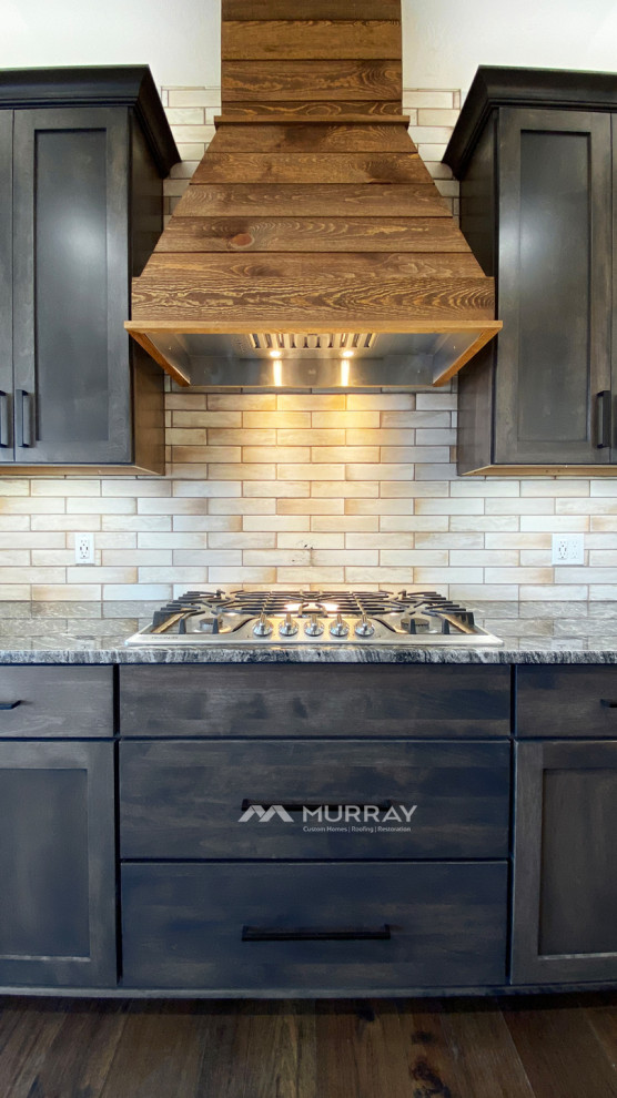 Mountain style kitchen photo in Omaha