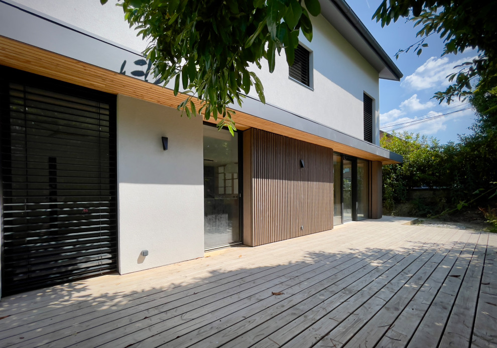 (En cours) Maison ossature bois mixte enduit, bardage bois