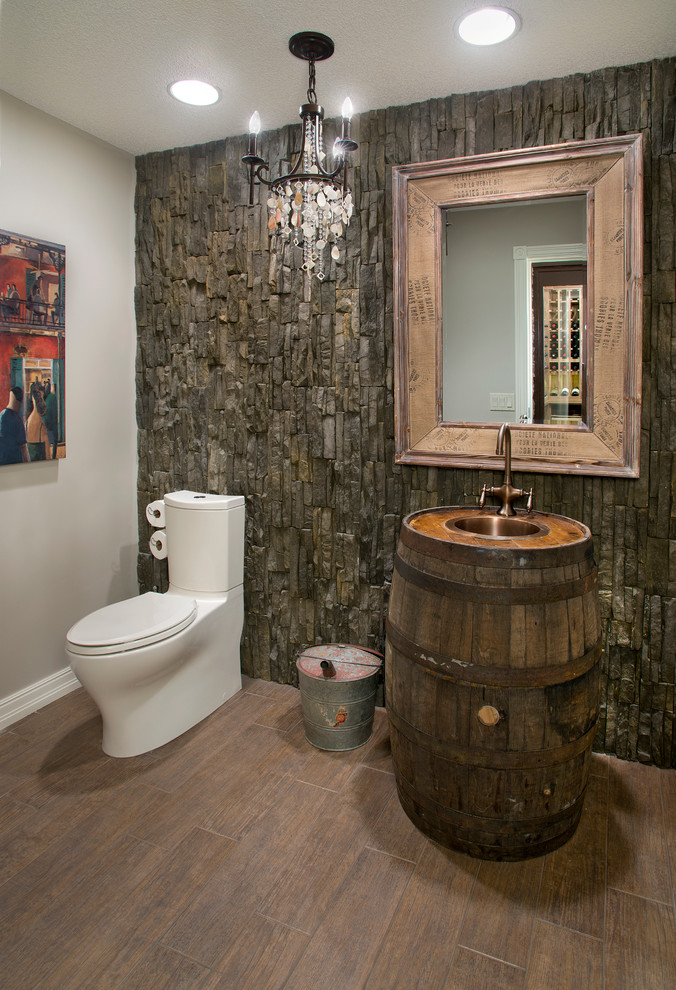 Design ideas for a country powder room in Calgary.
