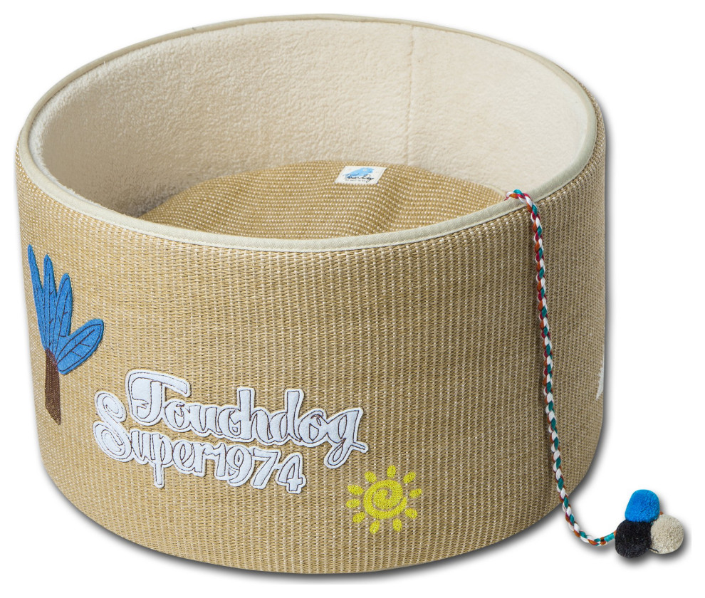 Beoordeling dok Omleiding Touchcat 'Claw-ver Nest' Rounded Scratching Cat Bed w/ Teaser Toy - Modern  - Cat Beds - by Pet Life | Houzz