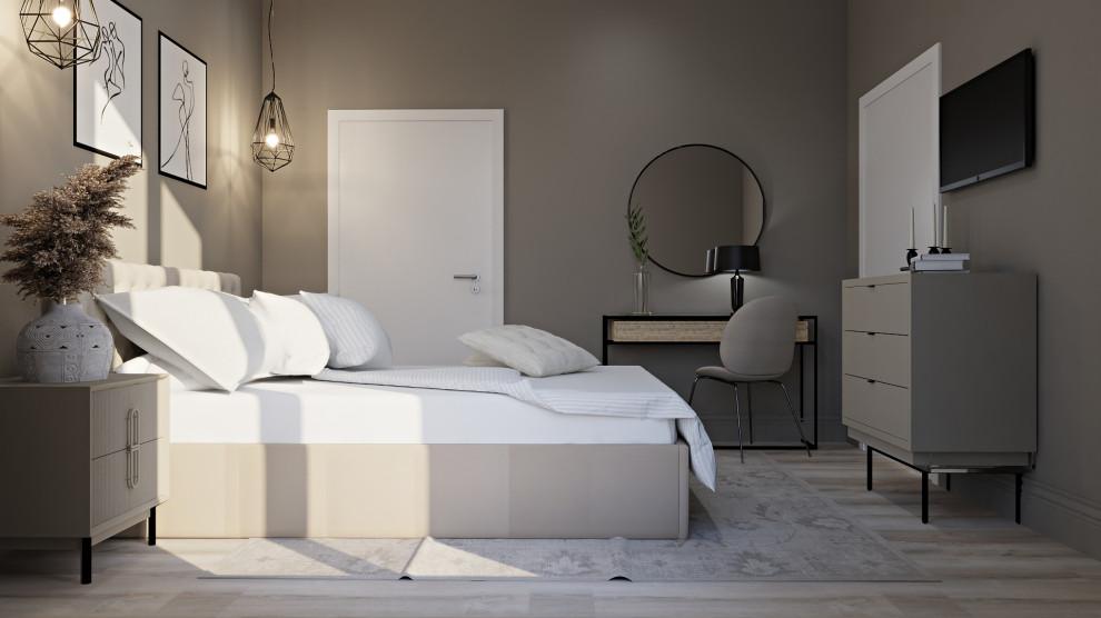 Inspiration pour une petite chambre minimaliste.
