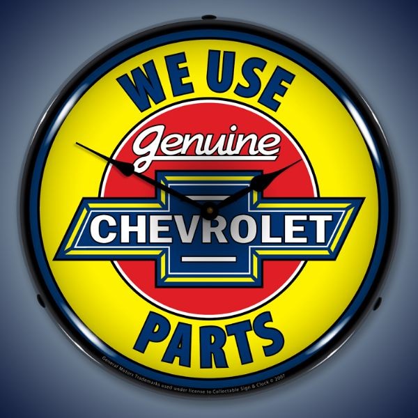 Genuine Chevrolet Parts Lighted Wall Clock  14 x 14 Inches