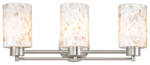 Bathroom Light with Mosaic Glass in Satin Nickel Finish