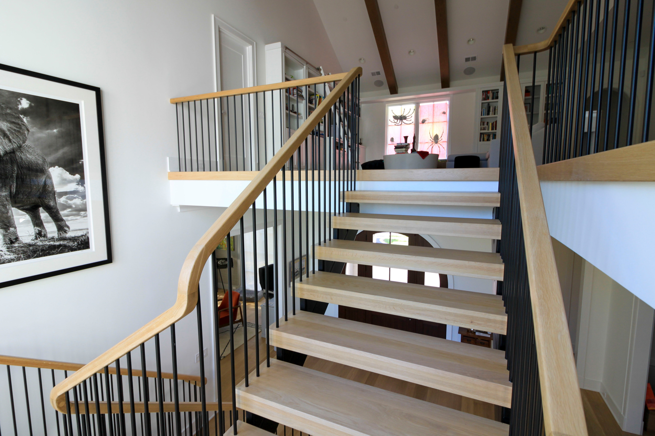 96_Dramatic cantilevered no-riser staircase, Bethesda, MD 20814