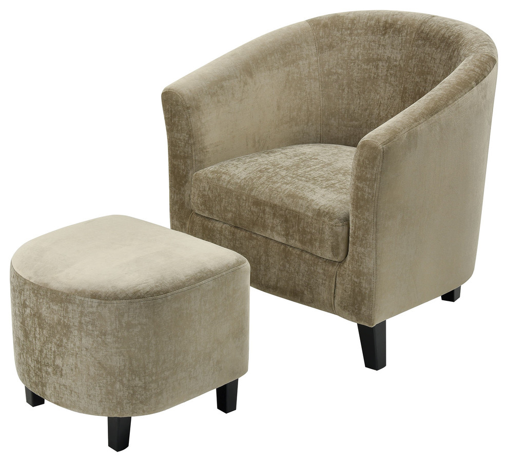 Elana Mink Velvet Chair With Black Legs Transitional Armchairs And