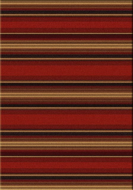 Santa Fe Stripe Rug, Red, 8'x11', Rectangle