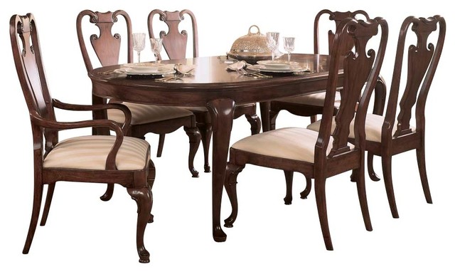 Leg Dining Room Set Antique Cherry, Antique Cherry Wood Dining Table And Chairs
