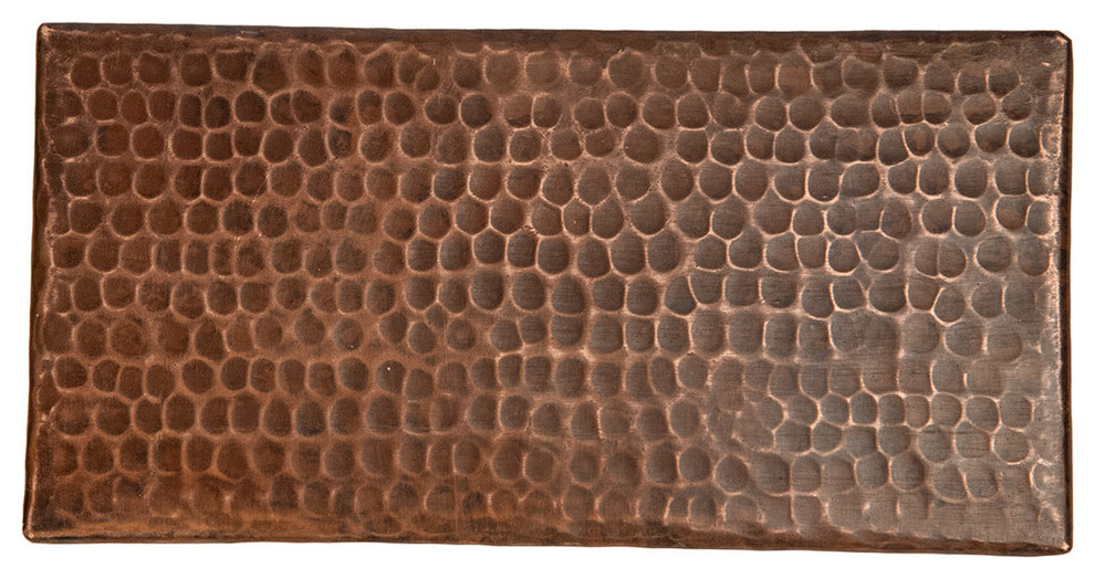 Premier Copper Products T48DBH 4" x 8" Hammered Copper Tile