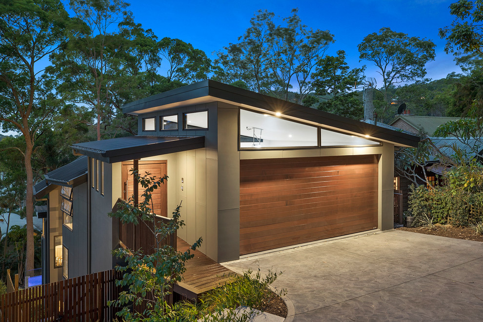 This is an example of a mid-sized modern attached two-car carport in Sunshine Coast.