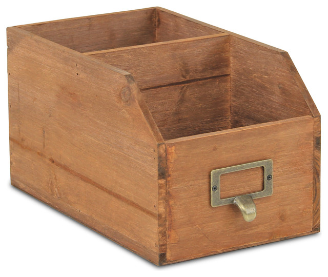 2 Slot Wooden Desk Organizer Traditional Desk Accessories By
