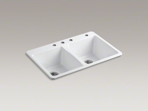 KOHLER Deerfield(R) 33" x 22" x 9-5/8" top-mount double-equal kitchen sink