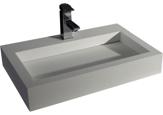 Rectangular 24 Solid Surface Vessel Sink Bowl Above Counter Lavatory Rectangular 24 Solid Surface Vessel Sink Bowl Above Counter Lavatory