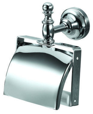 Classic Toilet Roll Holder With Lid, Chrome