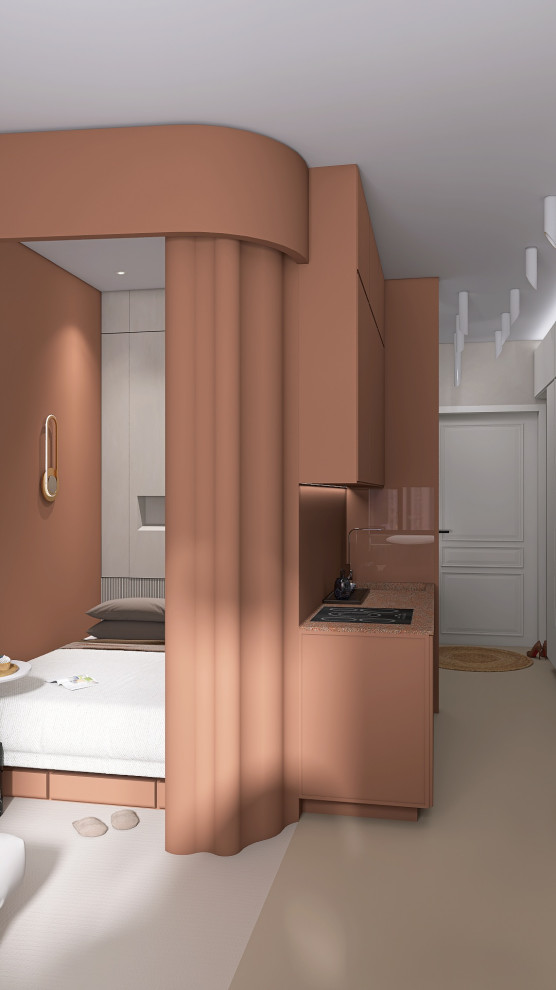 Студия 25 метров с спальней гостиной и кухней