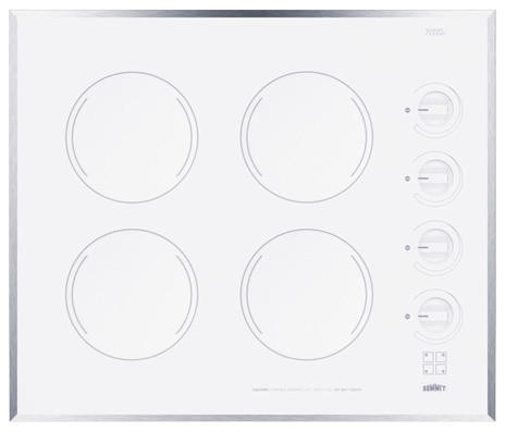 24 W 4 Burner Electric Cooktop Smooth White Ceramic Cr424wh