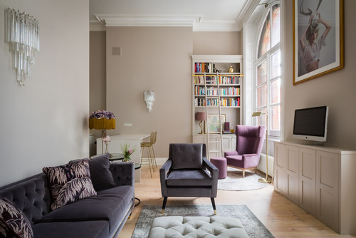 A Small Flat Decorated In Jewel Colours And Modern Neutrals