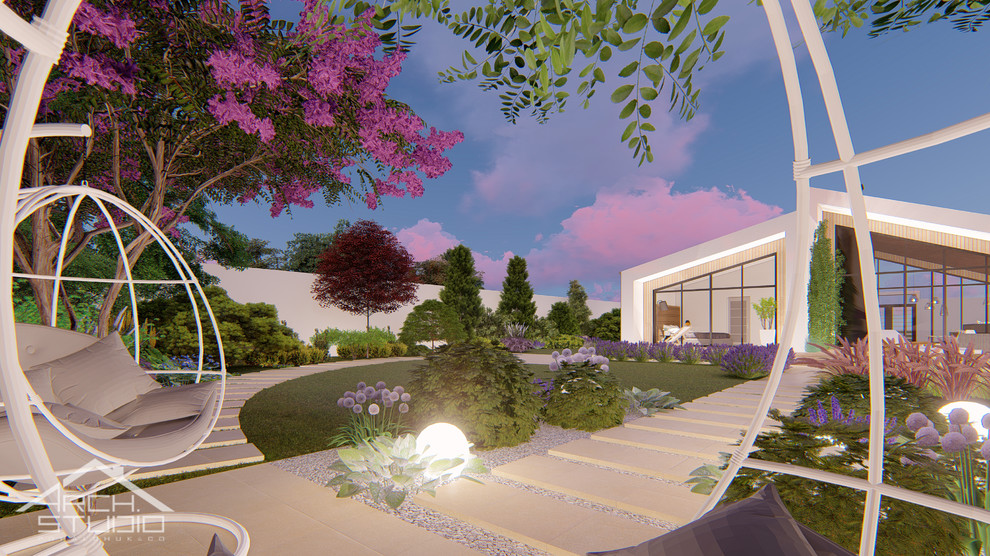 Проект дома с ландшафтным дизайном участка в Севастополе