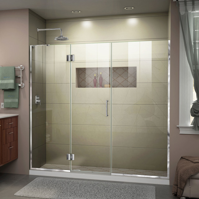 Dreamline Unidoor X 66 1 2 In W 72 H Frameless Shower Door Chrome