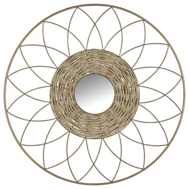 Stratton Home Decor Amelia Transitional Metal Wall Mirror in Natural