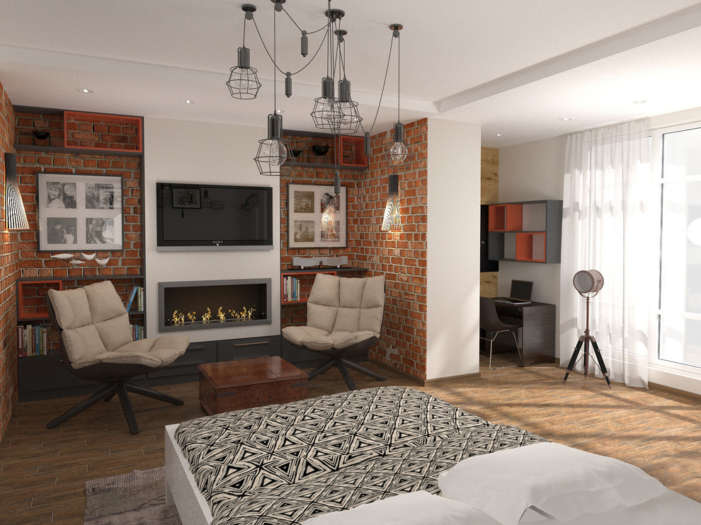 Квартира в стиле домашний лофт для семьи. Коммунарка, Московская обл.