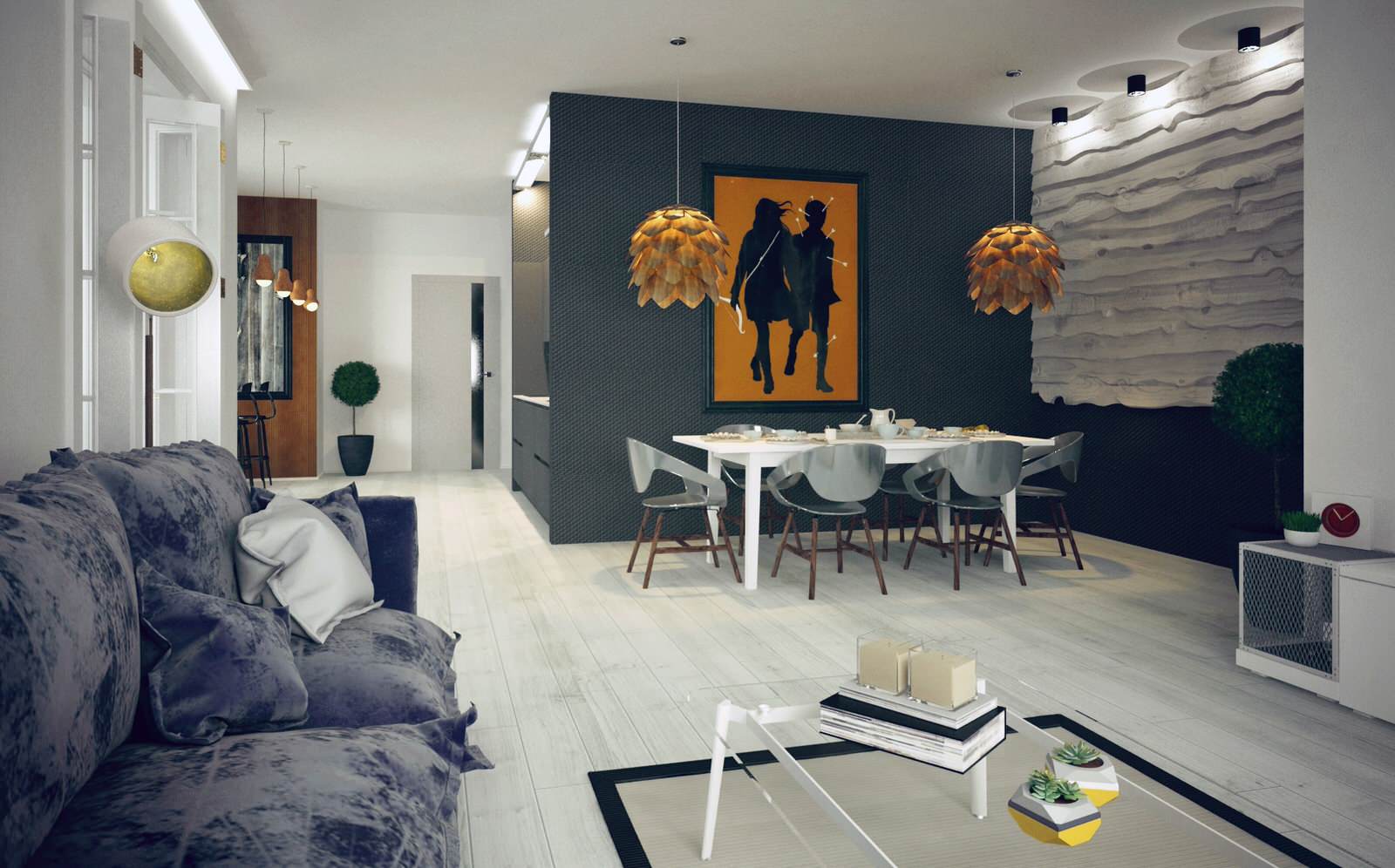 Квартира-студия в скандинавском стиле.