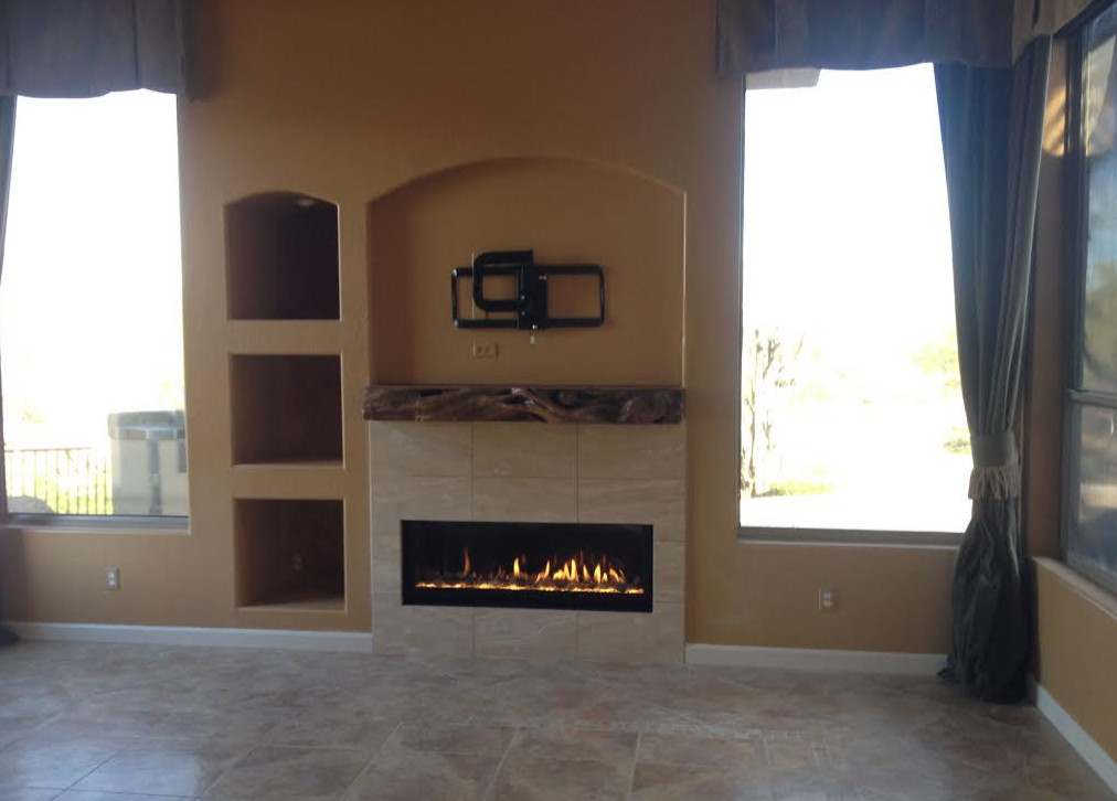 Transitional fireplace & media wall remodel