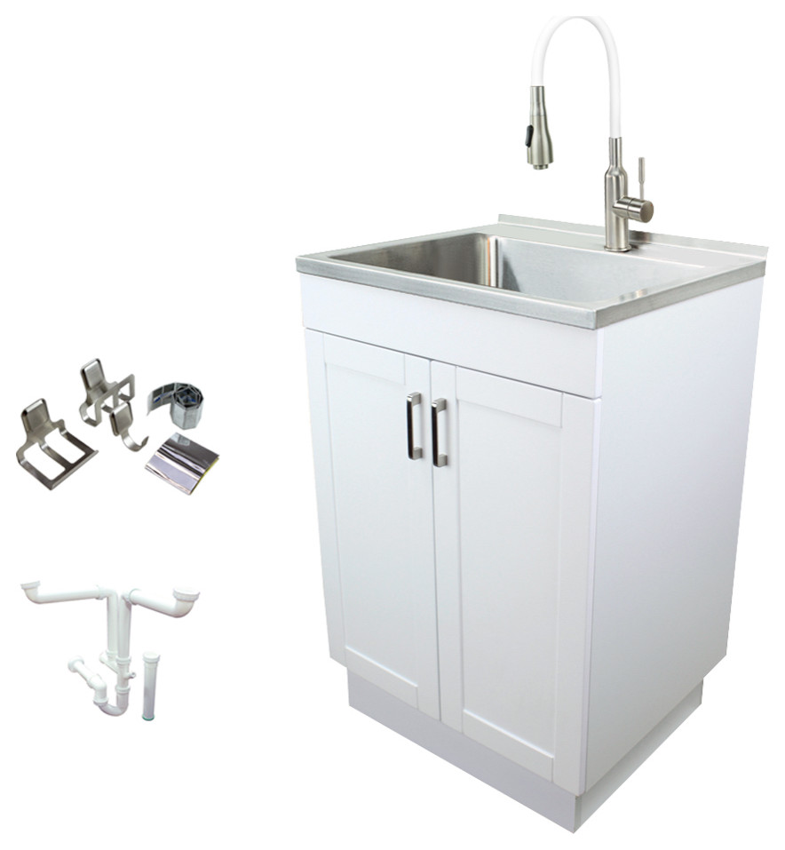 Transolid 24in AllinOne Laundry/Utility Sink Kit with Faucet in