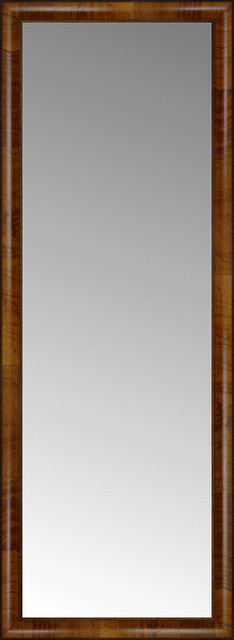 21"x56" Custom Framed Mirror, Light Brown