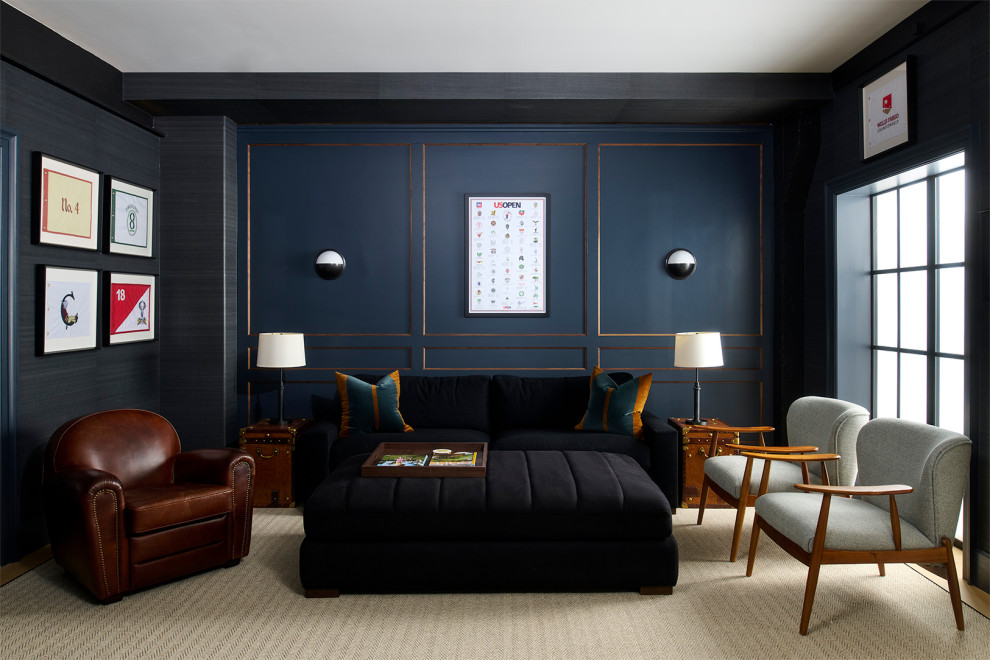 Example of a transitional home design design in Philadelphia