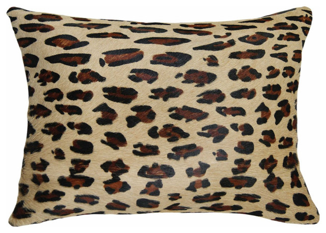 12"x20"x5" Leopard Cowhide Pillow