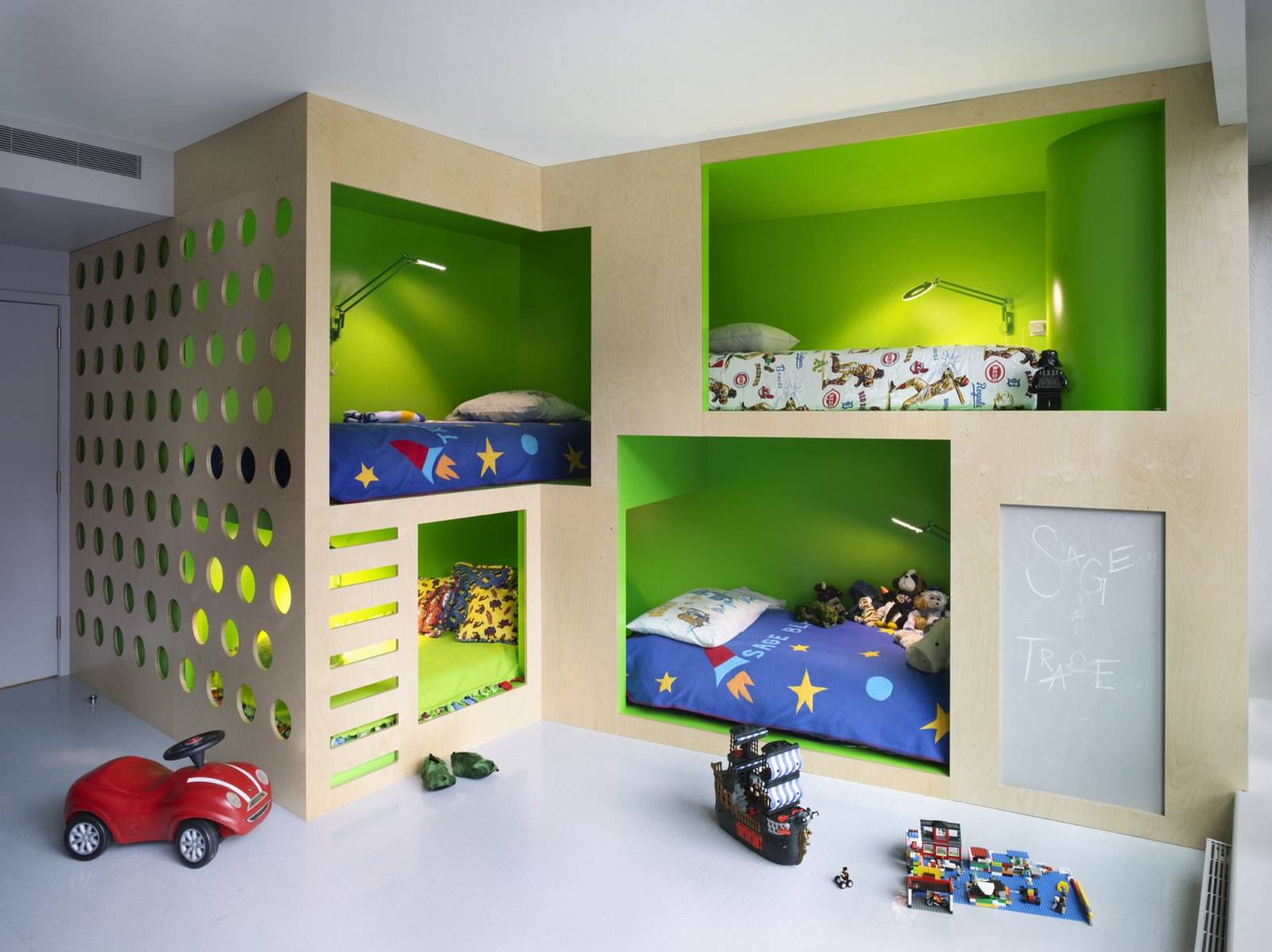 boys room with bunk beds