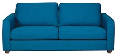 Teal 'Dante' Fabric Sofa Bed With Dark Feet