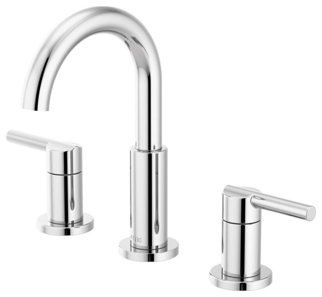 Chrome Widespread 3-Hole Bathroom Faucet with Drain Assembly and 2 ...
