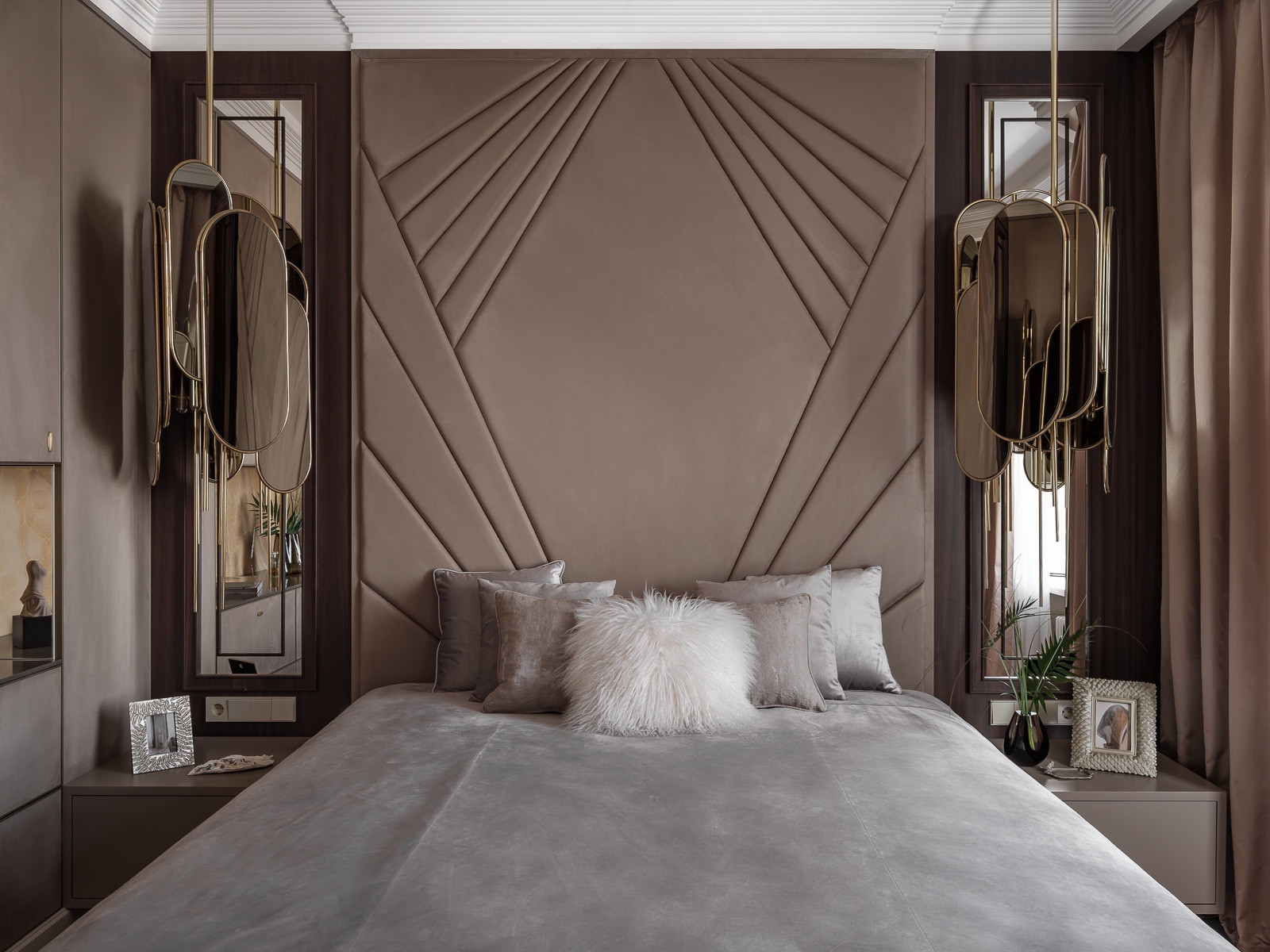 Люкс интерьер спальни в Квартире 160 кв. м. в стиле Неоклассика