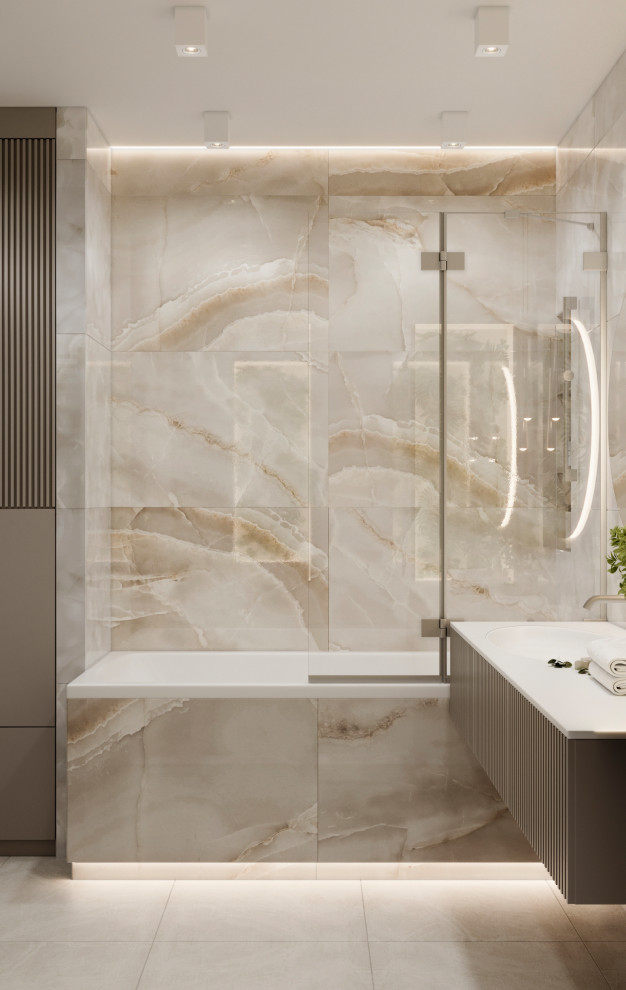 Ванная комната с растительными нишами