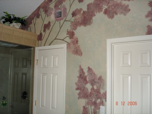 Award Winning Custom Hand-Painted Bathroom Mural medelhavsstil-badrum