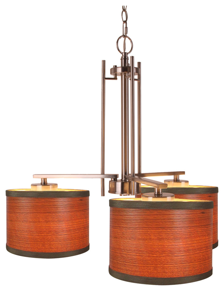 Woodbridge Lighting Hudson 3Light Veneer Shade Chandelier