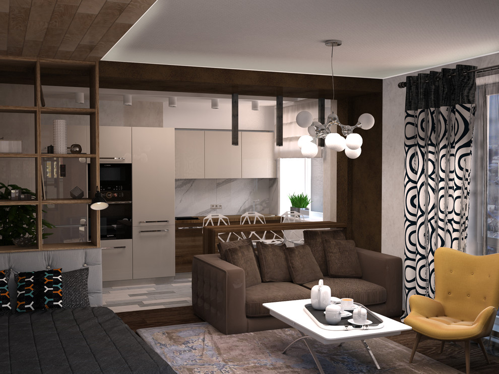 Квартира студия с тремя окнами по двум фасадам